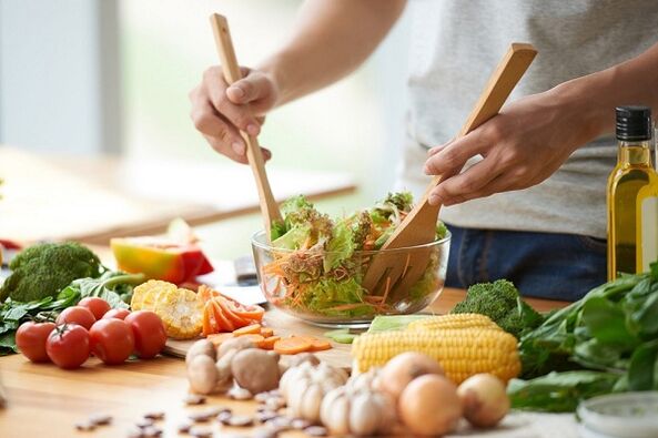 cuisson de la salade de légumes pour la prostatite